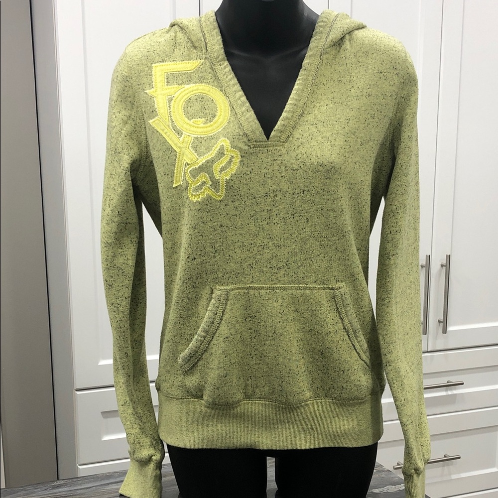 🦊Fox Pullover Hoodie – Women’s Small – Yellowish Green